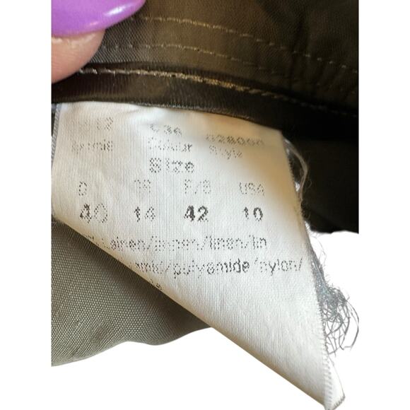 Cambio Pants Gray Basic Casual‎ Linen Blend Relaxed Cropped Pants Size 10 - Picture 3 of 15